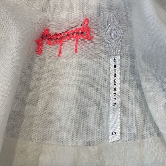 Free People Linen Cream/White Blazer - Picture 6 of 9